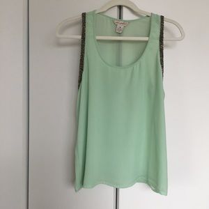 Mint Green Beaded Top